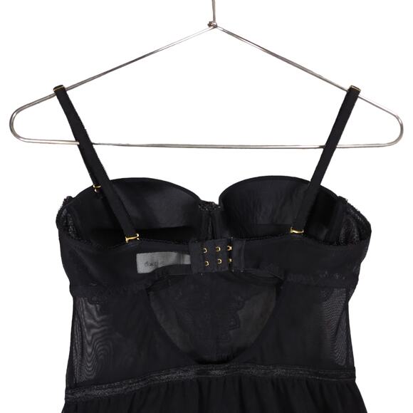 International Intimates Black Baby Doll Size Small Mesh Lining Adjustable Straps - Picture 3 of 11